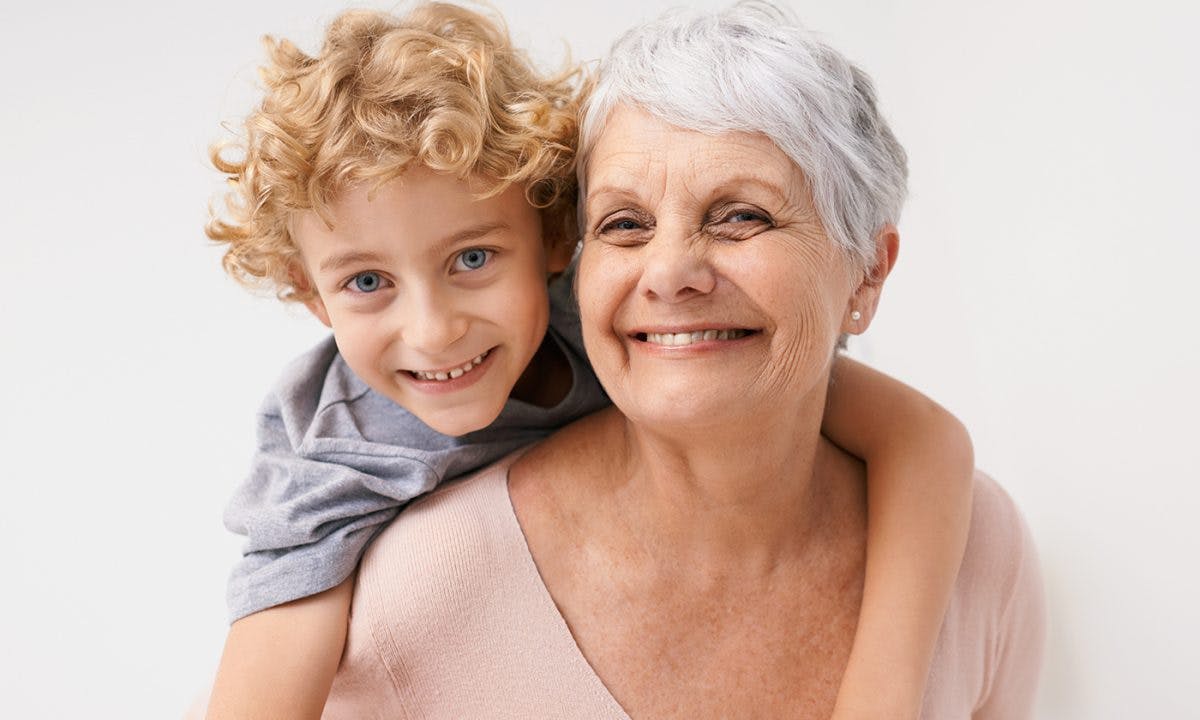 Care Dental Smiling Grandmother and Grandchild
