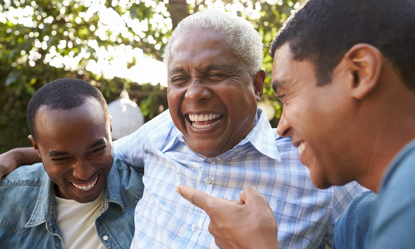 Group Of Black Men Laughing Split Pod