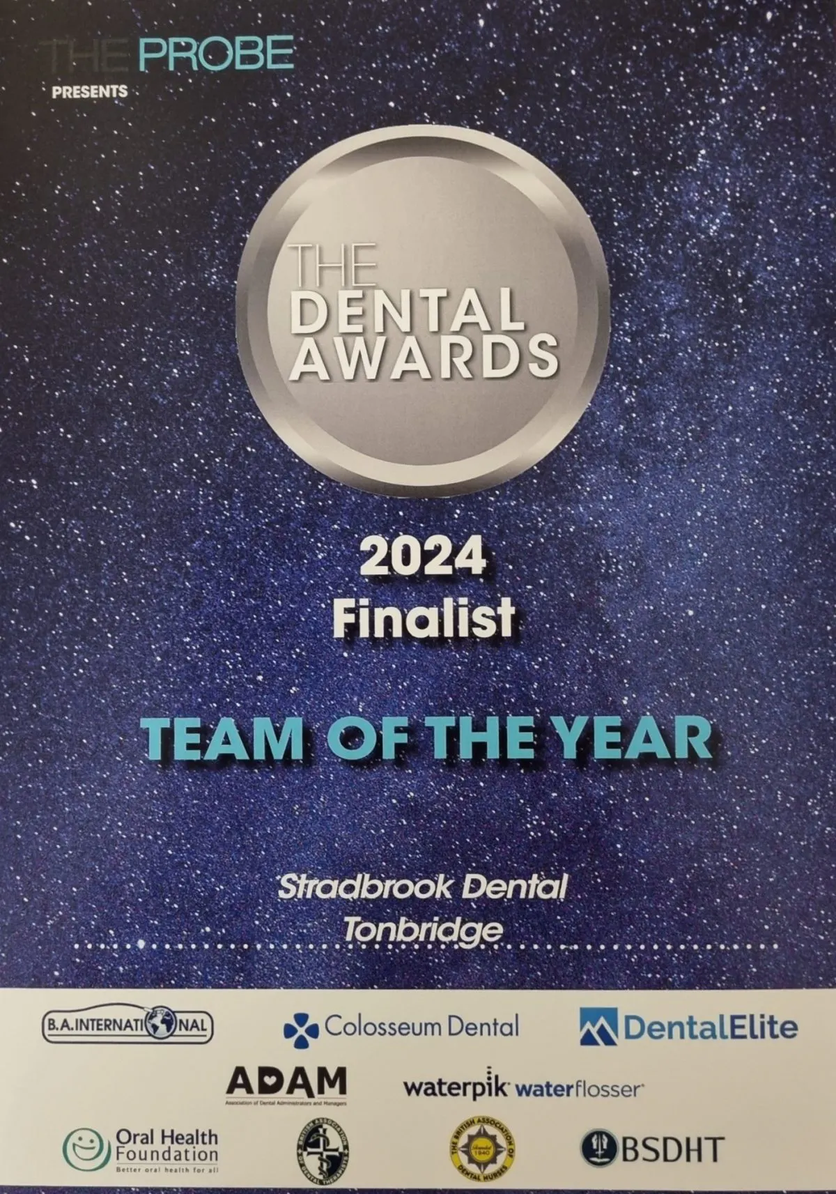 Probe Dental Awards Team Of The Year 1